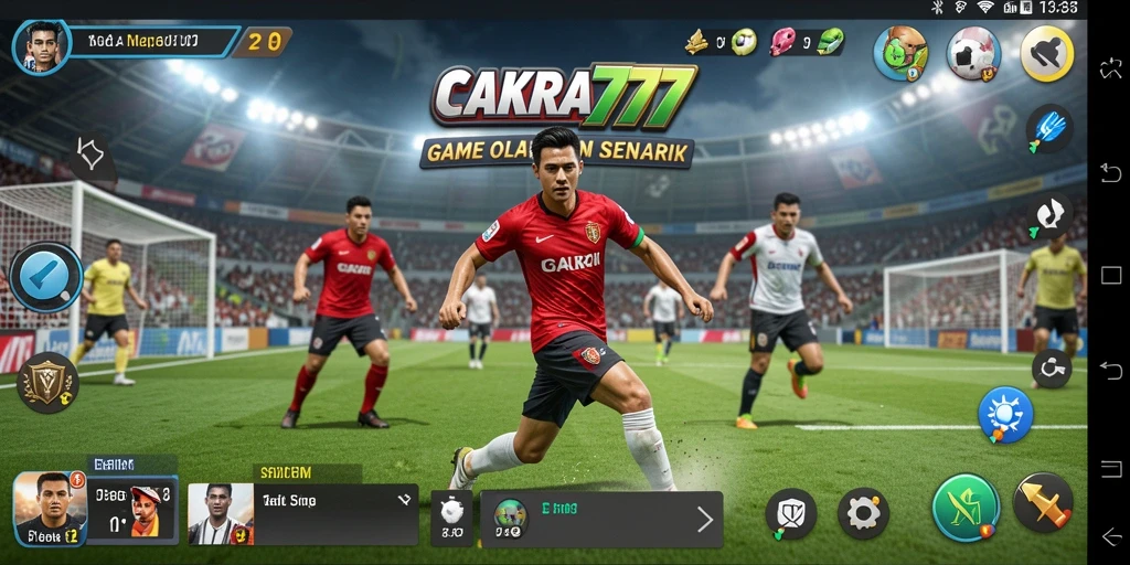 Screenshot utama CAKRA777 menampilkan aksi seru dalam pertandingan olahraga.