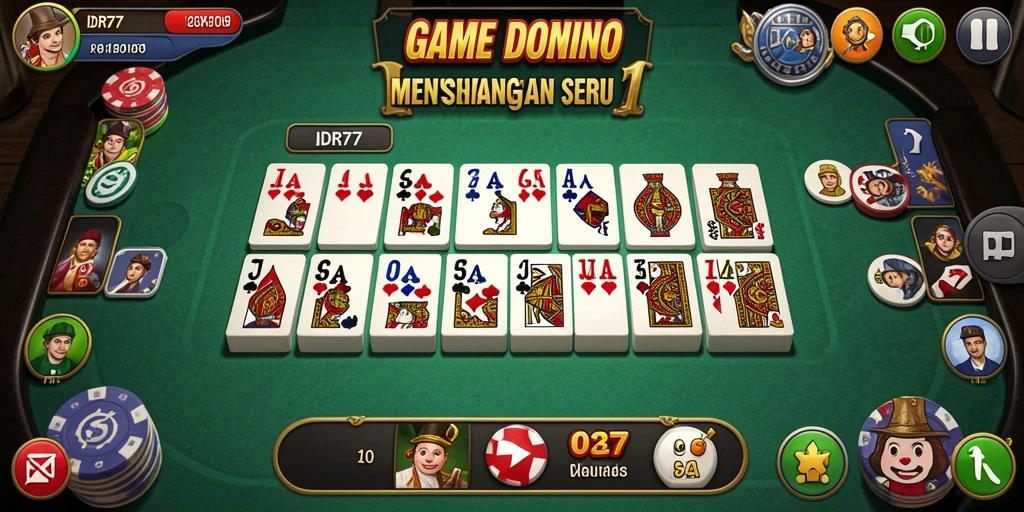 Screenshot gameplay IDR77 menunjukkan pemain sedang bertanding Domino.