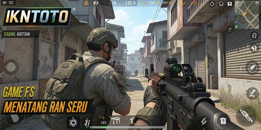 Tangkapan layar gameplay IKNTOTO menampilkan aksi tembak-menembak yang intens.