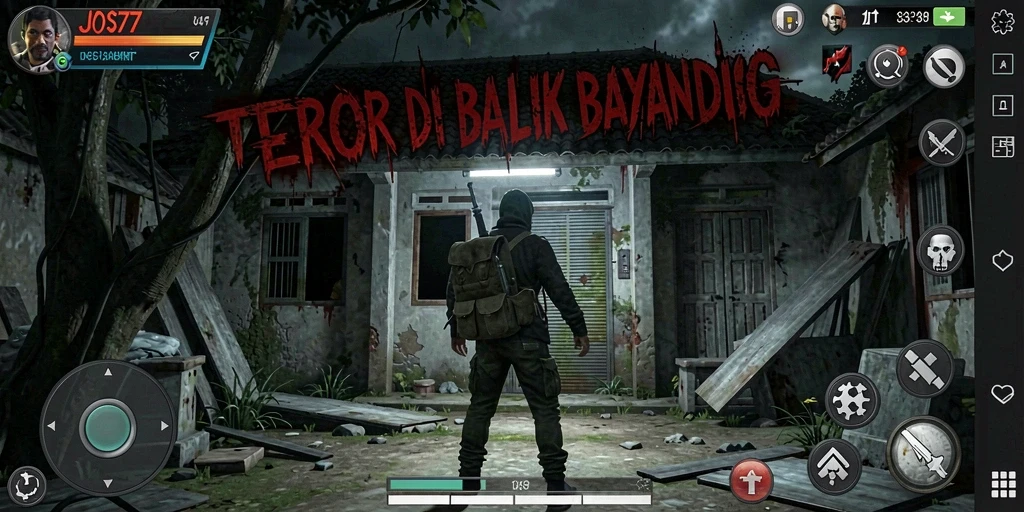 Tampilan gameplay mencekam dari JOS77 saat menjelajahi tempat angker.