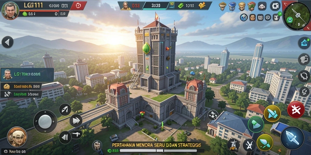 Tampilan menakjubkan dari gameplay Tower Defense di LG111.