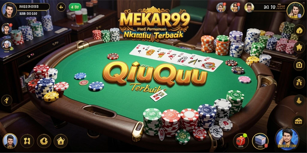 Tampilan gameplay seru di MEKAR99 dengan kartu QiuQiu.