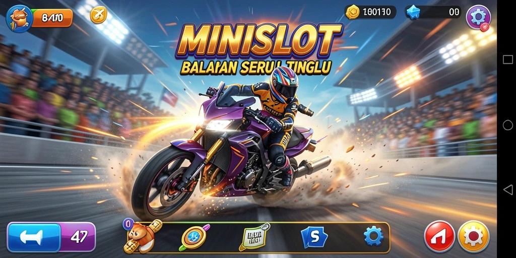 Tampilan gameplay balapan seru di MINISLOT dengan grafik menakjubkan.