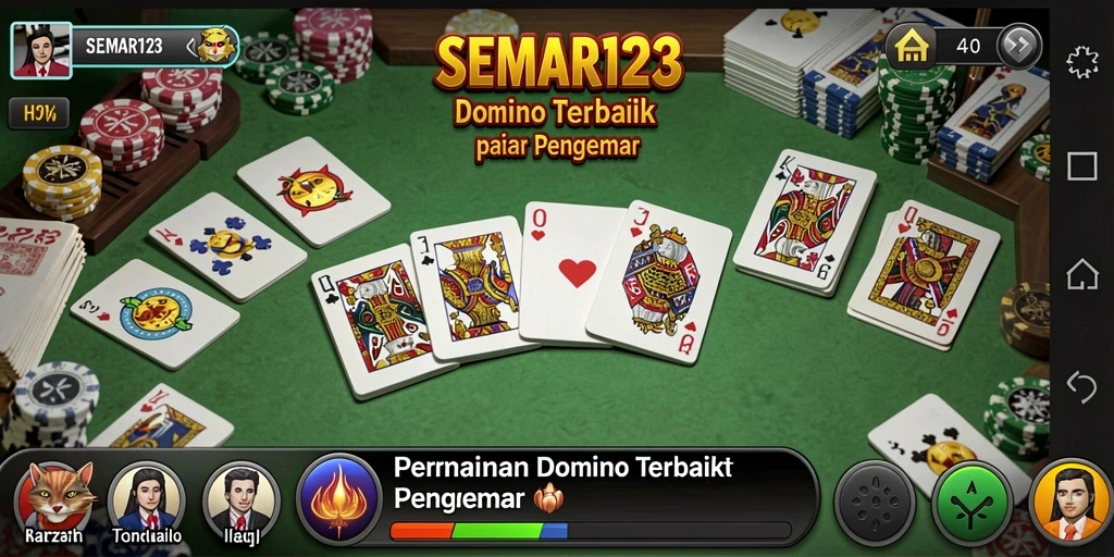 Screenshot gameplay SEMAR123 menunjukkan aksi domino yang seru.